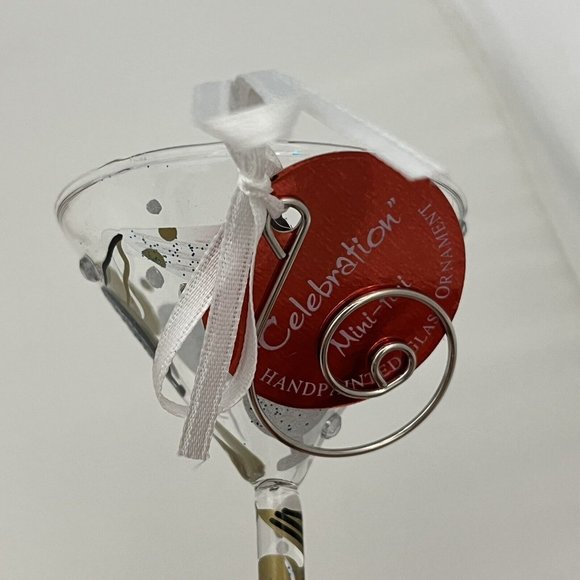 Lolita Mini-Tini Martini Glass Christmas Ornament Celebration Rhinestones W/ Box - Picture 5 of 12